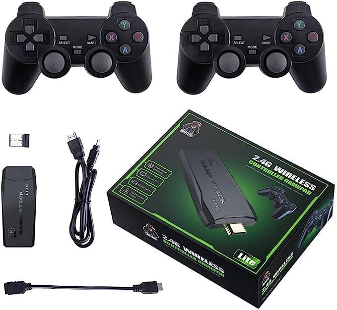 64Gb Wireless Retro Stick Game Console, 4k, HDMI, Built in 10000+ Games - BigGreenBear.com Video GAMES 39.89 USD Big Green Bear