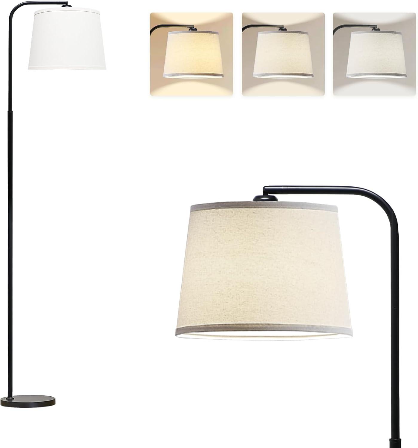 Floor Lamp for Living Room with 3 Color Temperatures, Foot Switch -  BigGreenBear.com Lighting 48.55 USD Big Green Bear