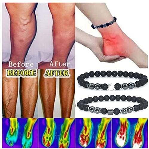 4Pcs Magnetic Therapy Ankle Bracelet, Obsidian Beaded Bracelet For Men/Women - BigGreenBear.com jewelry 14.99