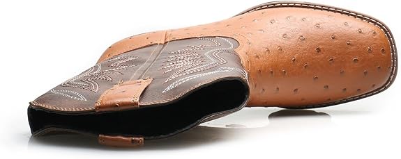 Men's Cowboy Boots, Two-Toned Square Toe Western Mid-Calf - BigGreenBear.com clothing 79.99