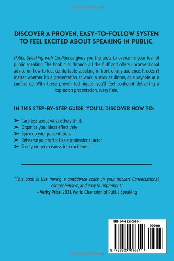 Public Speaking with Confidence: by Philipp Humm (Author) - BigGreenBear.com Book 18.99 USD Big Green Bear