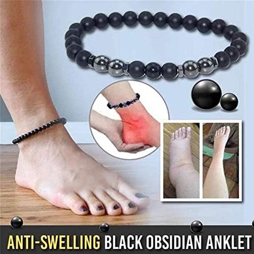 4Pcs Magnetic Therapy Ankle Bracelet, Obsidian Beaded Bracelet For Men/Women - BigGreenBear.com jewelry 14.99