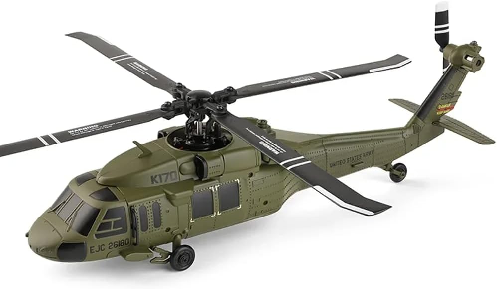 WL K170 Black Hawkk UH-60L RC Helicopter, 2.4GHz 4CH RC Military Aileronless Helicopter