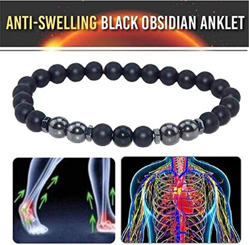 4Pcs Magnetic Therapy Ankle Bracelet, Obsidian Beaded Bracelet For Men/Women - BigGreenBear.com jewelry 14.99