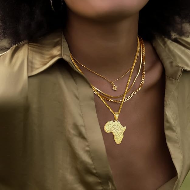 JEWELRY Necklace for Men Stainless Steel African Tribal Unisex 22'+2'Adjustable Chain - BigGreenBear.com jewelry 24.56 USD Big Green Bear