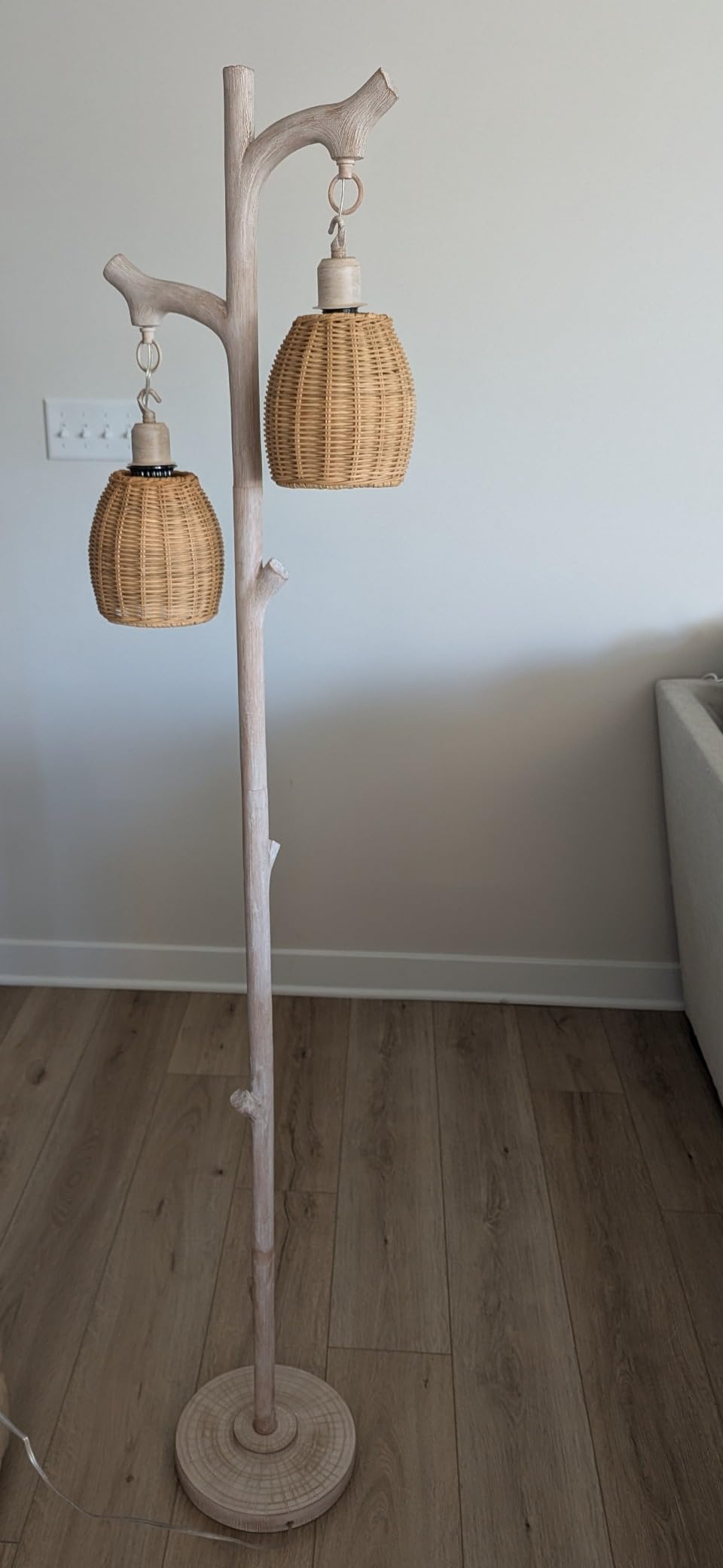 Vintage Style 68" High Farmhouse Rustic Country Cottage Floor Lamp Tree Trunk Faux Wood - BigGreenBear.com Lighting 105.00 USD Big Green Bear