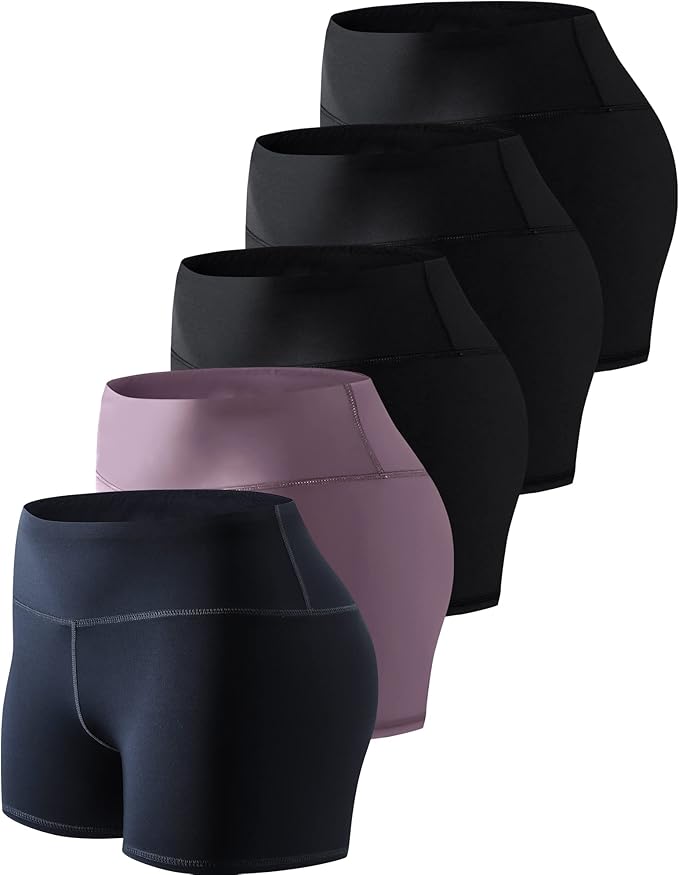 5 Pack 3"/5" Womens Volleyball Shorts Spandex Compression Shorts - BigGreenBear.com clothing 36.10 USD Big Green Bear