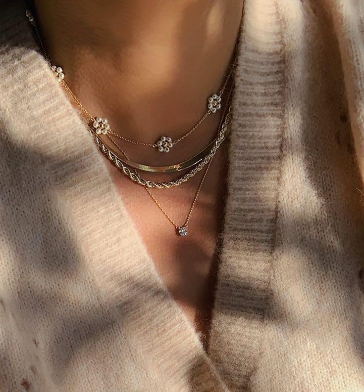 Daisy Pearl Necklace, Dainty Pearl Choker Necklace for Women - BigGreenBear.com jewelry 14.32