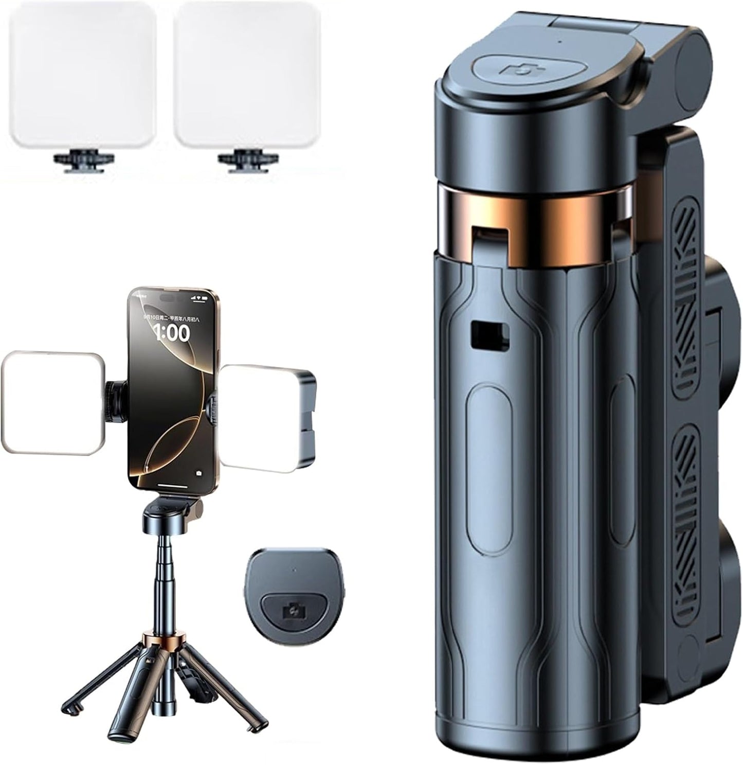 Mini Tripod JC25, Foldable Selfie Stick Tripod with Detachable Remote - BigGreenBear.com cell phone 19.99