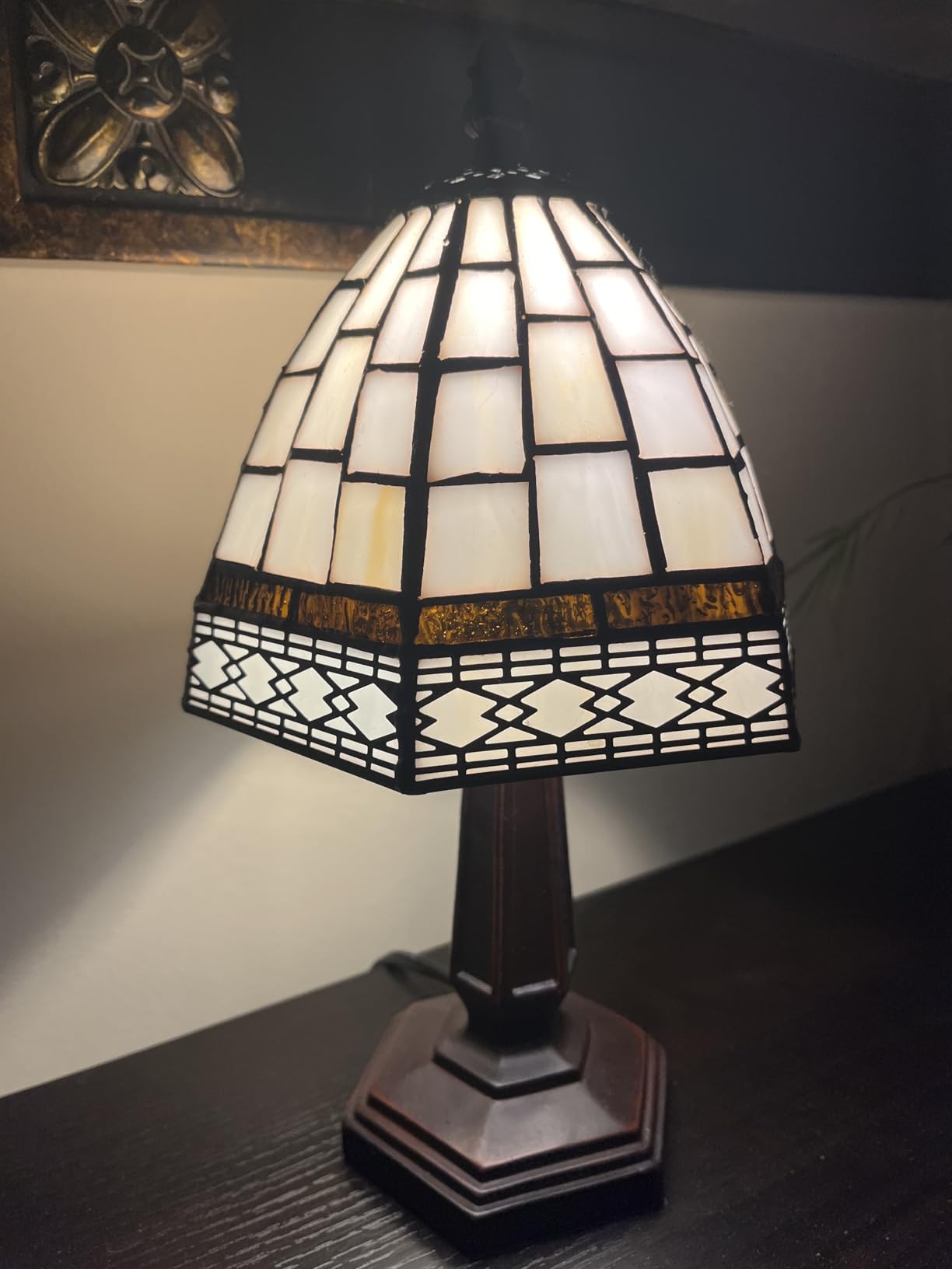 Vintage Tiffany-Style 12" LED Table Lamp Handcrafted Stained Glass -  BigGreenBear.com Lighting 89.99 USD Big Green Bear