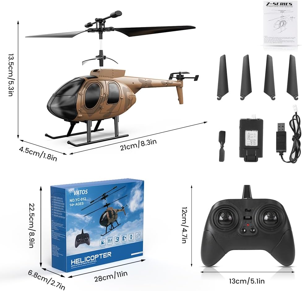 Remote Control Helicopter for Kids, Camouflage RC Helicopter, 2.4GHz Radio Controlled - BigGreenBear.com RC Airplane 29.99 USD Big Green Bear