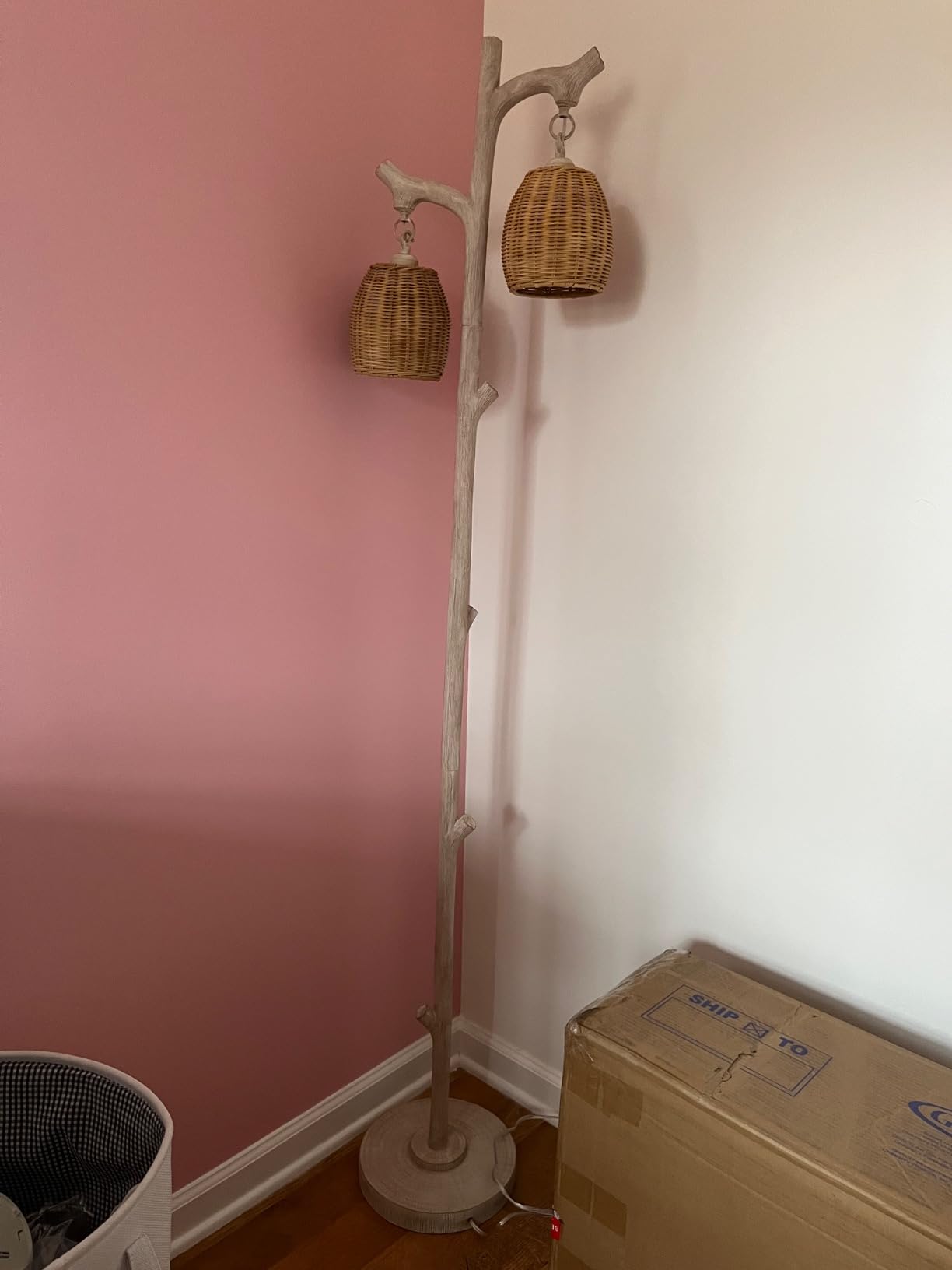Vintage Style 68" High Farmhouse Rustic Country Cottage Floor Lamp Tree Trunk Faux Wood - BigGreenBear.com Lighting 105.00 USD Big Green Bear