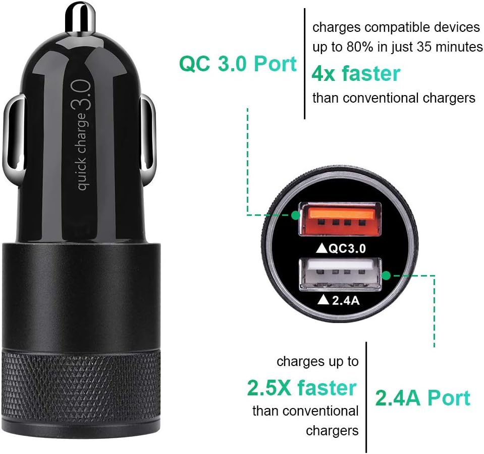 Fast Car Charger, Quick Charging 5.4A/30W Phone USB Adapter Rapid Plug 2 Port -  BigGreenBear.com cell phone 8.99 USD Big Green Bear