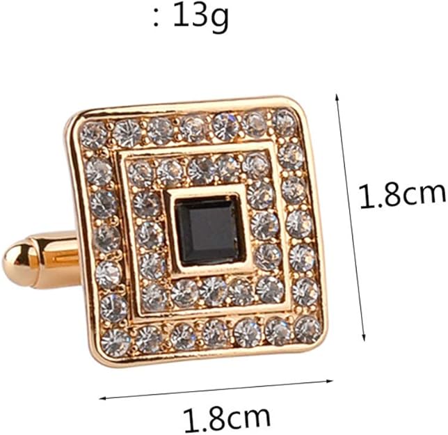 2 PCS Mens Shirts Cufflinks (Silver) Square Cubic Zircon Plus Crystal - BigGreenBear.com jewelry 13.99 USD Big Green Bear