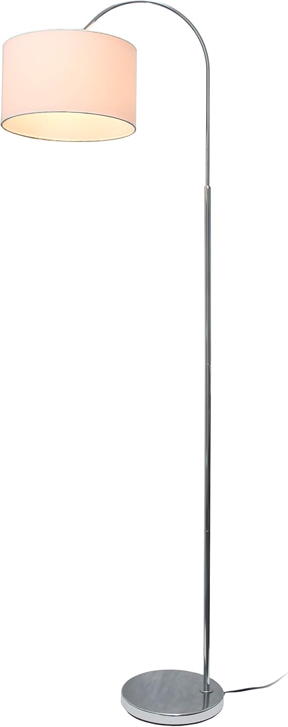 Brushed Nickel Arched Floor Lamp with White Shade for Living Room, Hallway, Entryway -  BigGreenBear.com Lighting 49.89 USD Big Green Bear