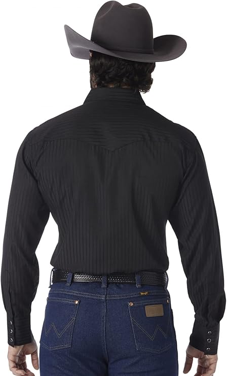 Men's Sport Western Two Pocket Long Sleeve Snap Button Down Shirts - BigGreenBear.com clothing 29.99 USD Big Green Bear