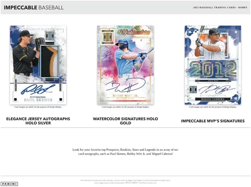 2025 IMPECCABLE Baseball Card PaniniHOBBY Box, 5 Autograph Per Box!