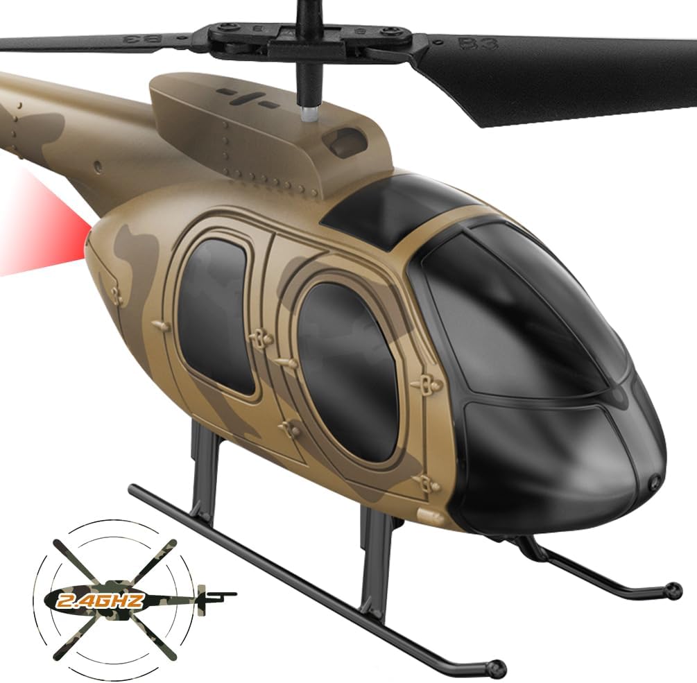 Remote Control Helicopter for Kids, Camouflage RC Helicopter, 2.4GHz Radio Controlled - BigGreenBear.com RC Airplane 29.99 USD Big Green Bear