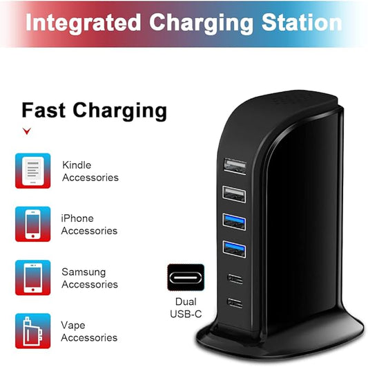 USB C Charger Block, Chargers for Multiple Devices Dual Type C 45W Total, 6 Ports -  BigGreenBear.com cell phone 14.35 USD Big Green Bear