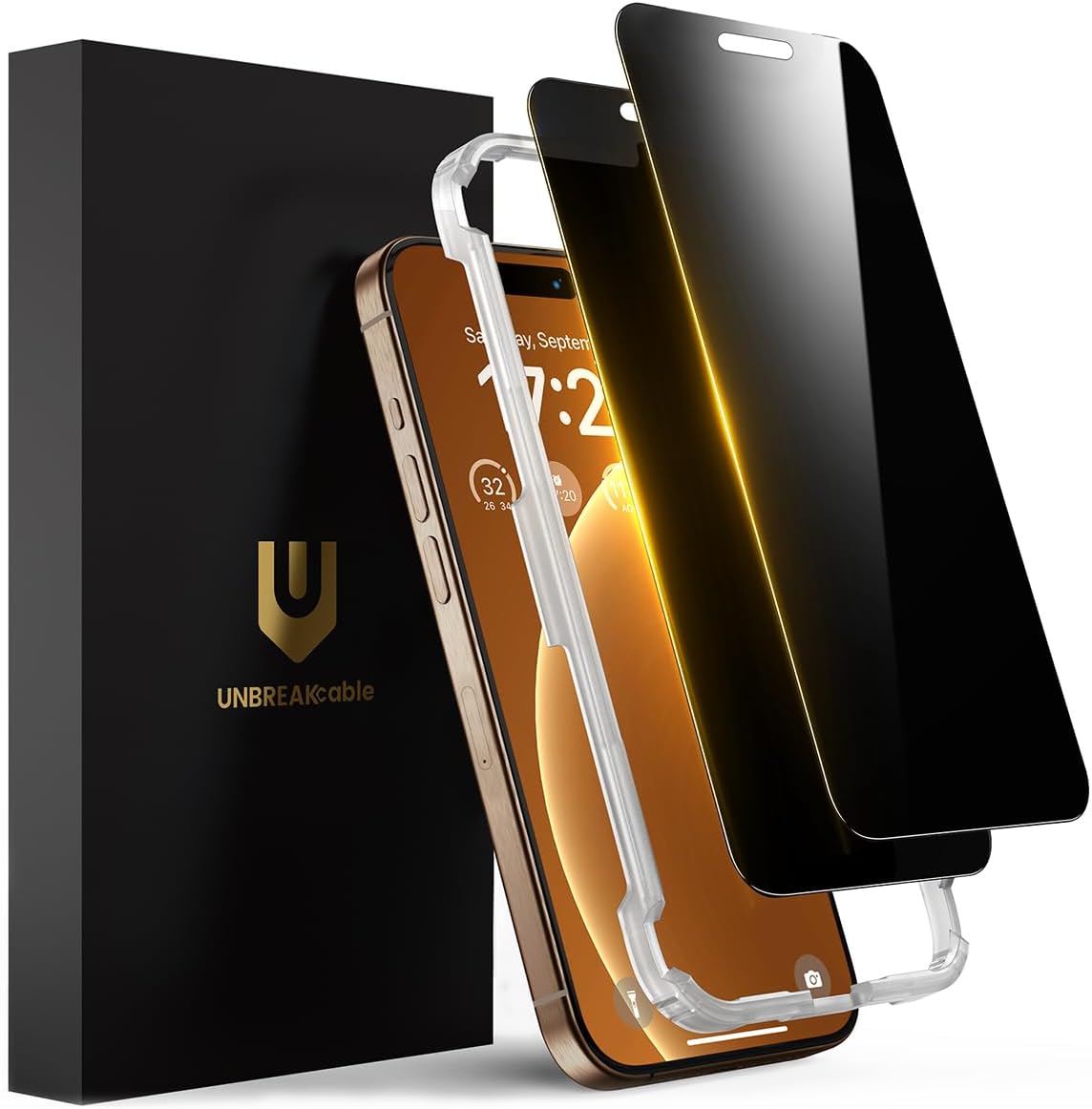 UNBREAKcable Privacy Screen Protector for iPhone 16 Pro, Full Coverage(2 Pack) - BigGreenBear.com cell phone 23.99 USD Big Green Bear