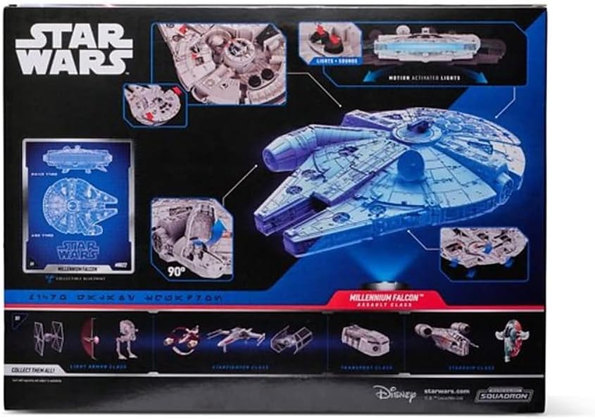 STAR WARS Micro Galaxy Squadron Assault Class Millennium Falcon with Figures