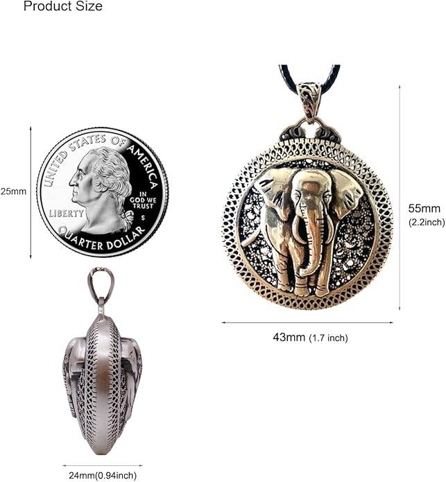 Handmade Sterling Silver plated Tibetan Good Lucky Elephant Pendant Necklace