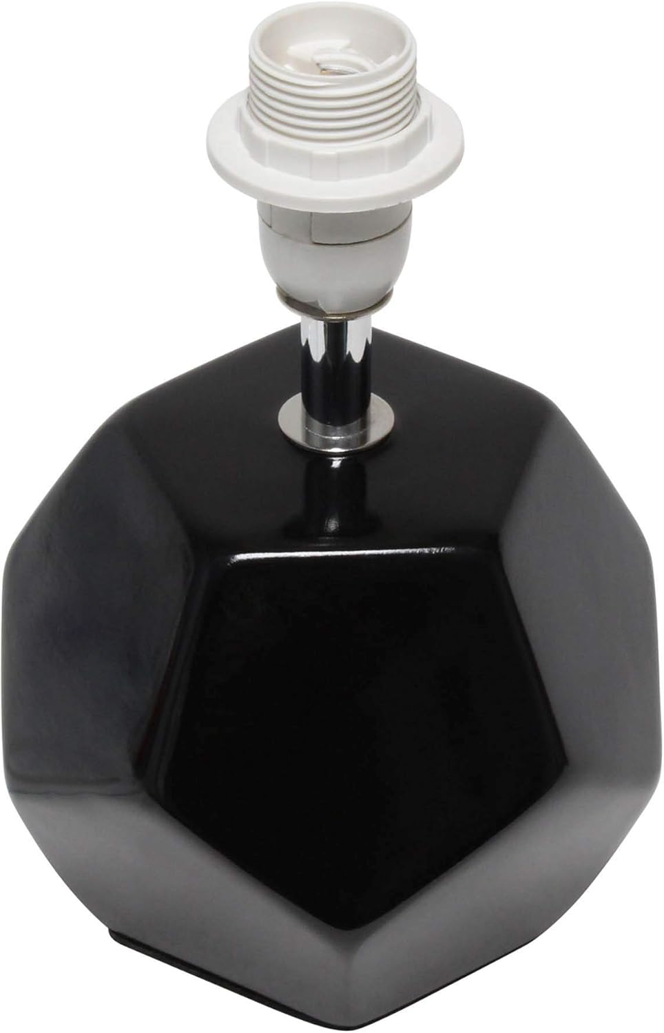Round Prism Mini Table Lamp with Matching Fabric Shade, Black
