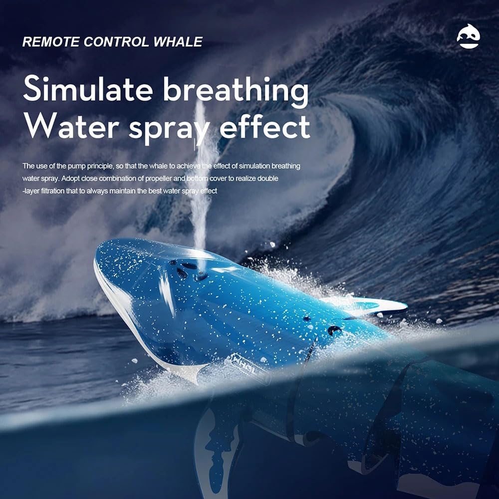 RC Whale, RC Diving Shark with Water Spray Function