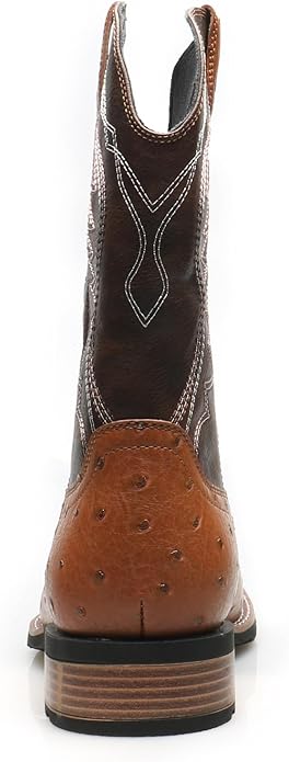 Men's Cowboy Boots, Two-Toned Square Toe Western Mid-Calf - BigGreenBear.com clothing 79.99
