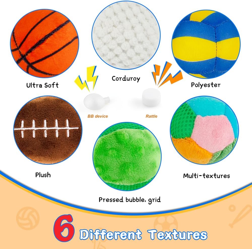 SOFT Sensory Sports Balls for Infant Toddlers, Baby Toys for Early Education