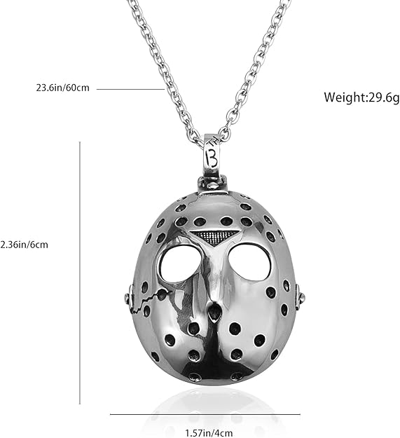Horror Movies Jason Mask Stainless Steel Necklace Friday the 13th - BigGreenBear.com jewelry 18.99 USD Big Green Bear
