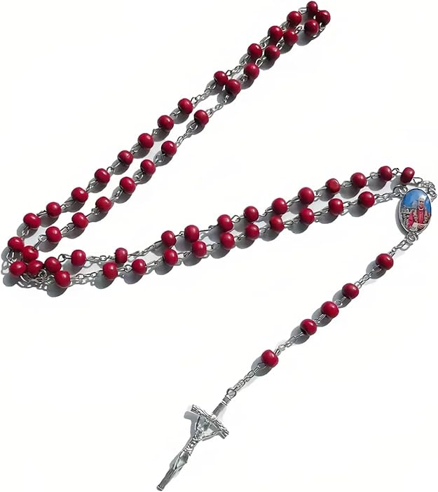 Pope Leo Xiv Rosary Handmade Wooden Rosary Beads Catholic Necklace - BigGreenBear.com jewelry 18.99 USD Big Green Bear