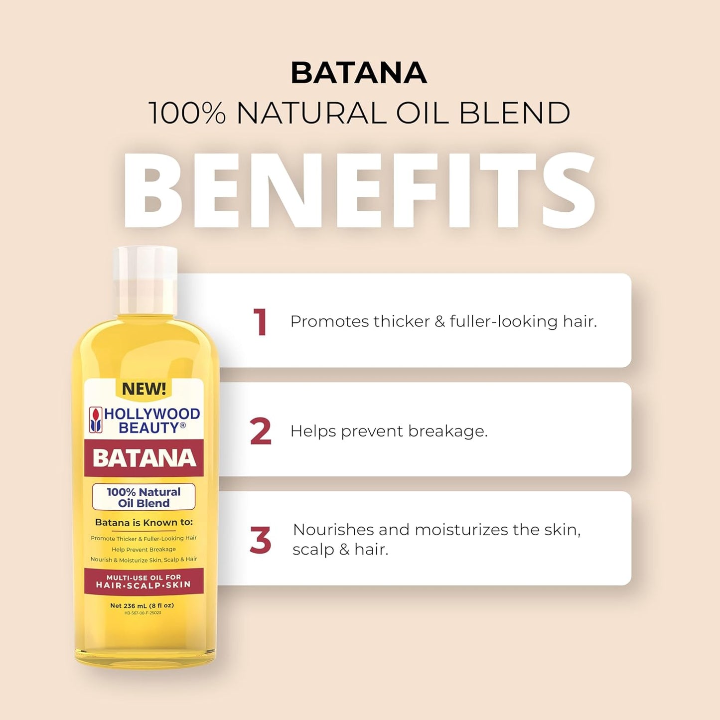 Hollywood Beauty Batana Oil for Hair, Scalp and Skin (8 fl oz) - BigGreenBear.com Beauty Products 12.89 USD Big Green Bear