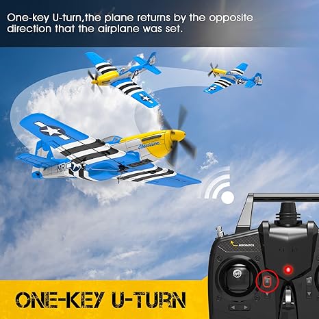 Volantex RC Planes for Adults,P-51 RTF RC Airplane,One-Key Aerobatic