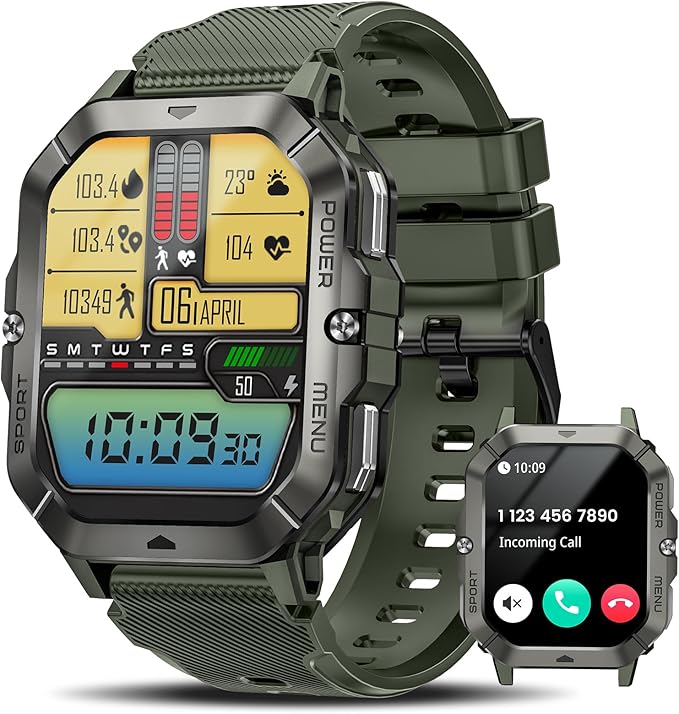Military Smart Watches for Men (Answer/Make Call) for Android and iPhone - BigGreenBear.com SMART WATCH 44.02 USD Big Green Bear