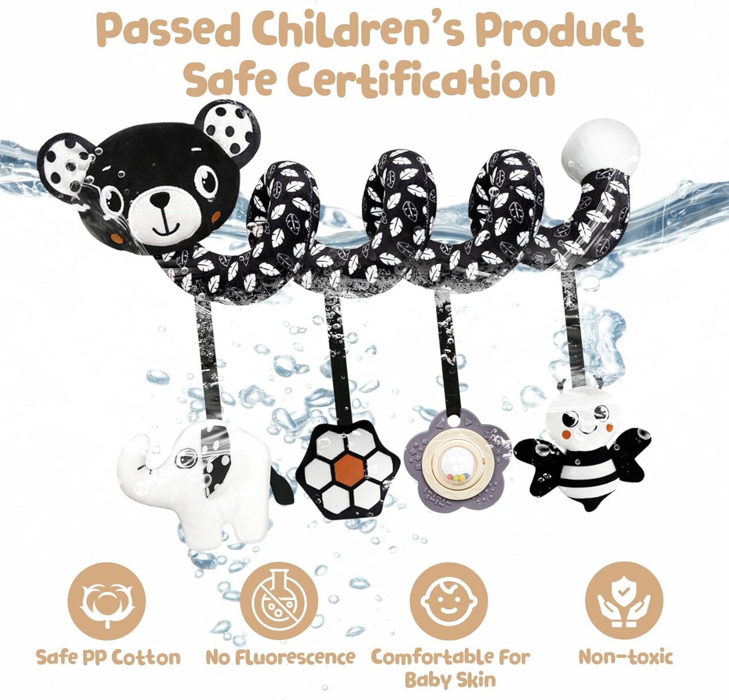 CUTE Car Seat Toys for Babies 0-6 Months, Hanging Rattle Toys for Crib Mobile