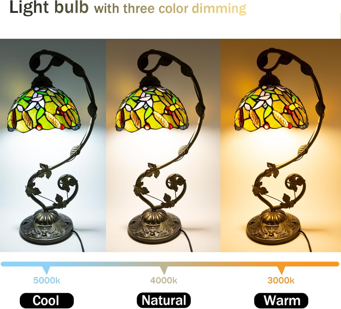 Handmade Stained Glass Lamp, Dragonfly Tiffany Style Vintage Table Light