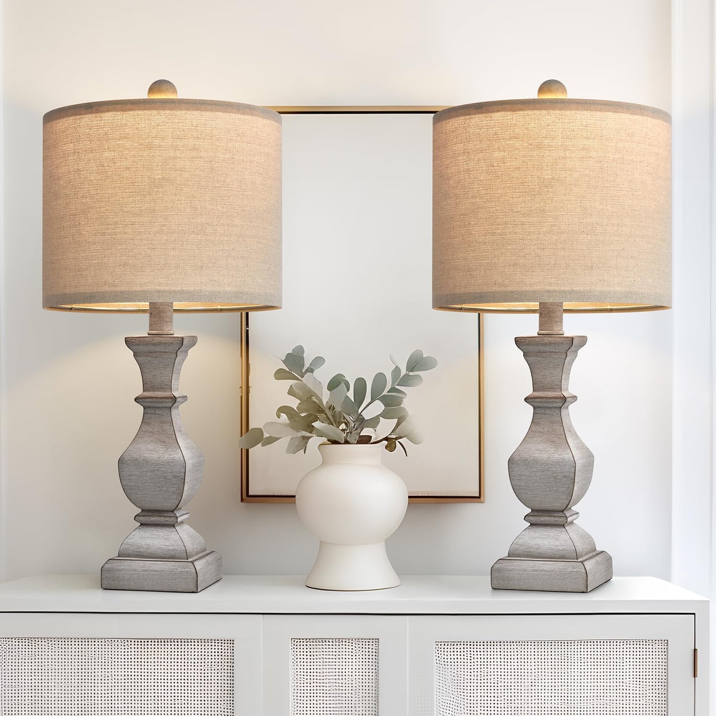 Set of 2, Vintage Bedside Lamps for Bedroom, Farmhouse Lamp 20.5" High - BigGreenBear.com Lighting 69.99 USD Big Green Bear