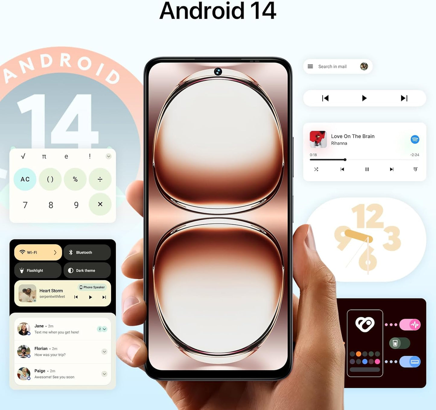 UMIDIGI Note 100A Cell Phone, 8(4+4)+256GB/1TB TF, 6.8" HD+ 120Hz Display Phones, Android 14 Unlocked Smartphone