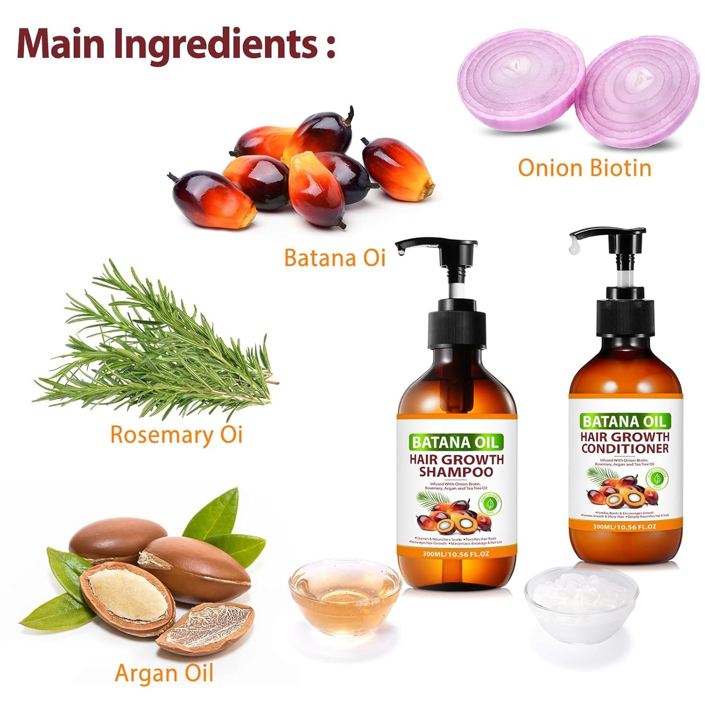 Batana Oil Shampoo and Conditioner for Hair Growth, Anti-Thinning & Deep Moisturizing - Big Green Bear 18.99 USD Big Green Bear