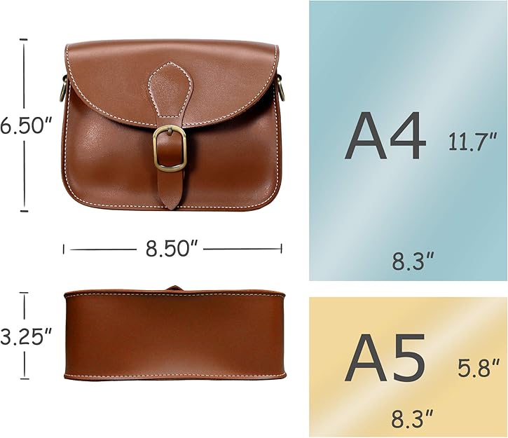 Crossbody Saddle Vegan Leather Bag Small Retro Satchel For Women - BigGreenBear.com HANDBAGS 29.99 USD Big Green Bear