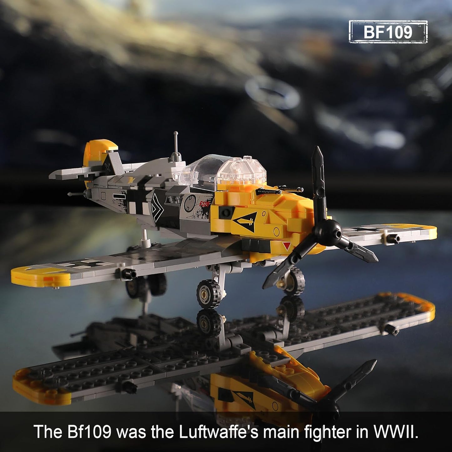 1015PCS BF109 Plane Fighter Jet & a Karl Giant Mortar Tank, Great WWII Army Airplane - BigGreenBear.com Building Toys 29.99 USD Big Green Bear