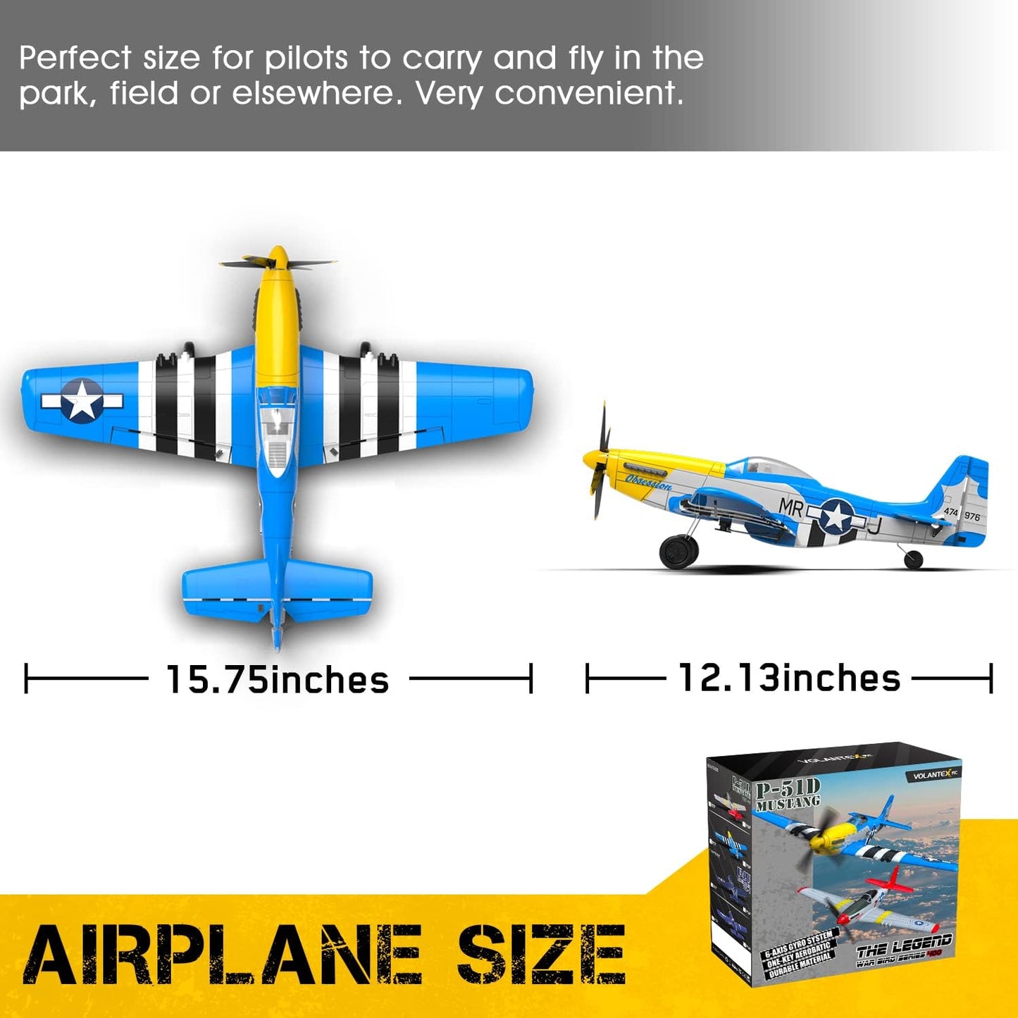 Volantex RC Planes for Adults,P-51 RTF RC Airplane,One-Key Aerobatic
