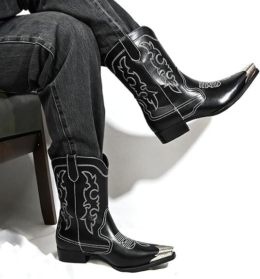 Cowboy Boots for Men Western Men's Boots with Classic Embroidered Slip Resistant Durable -  BigGreenBear.com cloth 59.99
