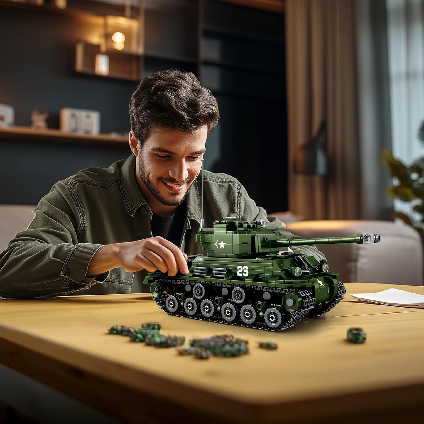 836 PCS Sherman Tank Building Set,WW2 Military American Armed Tanks Building Block Set - BigGreenBear.com Building Toys 48.22 USD Big Green Bear
