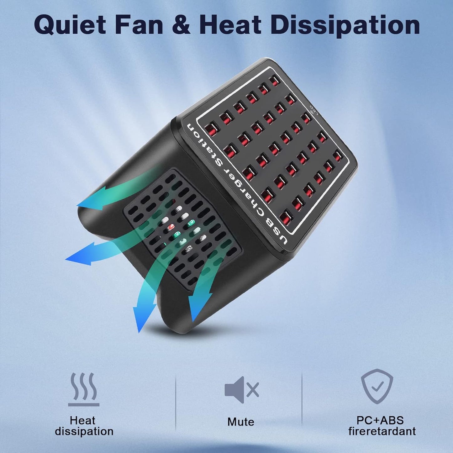 USB Charger, Cinlinso 30 Port 150W(30A) USB Charging Station Multi Port USB Hub Charger