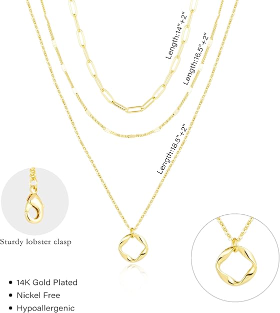 Layered Gold Necklaces for Women, Stackable Jewelry Set Gifts - BigGreenBear.com jewelry 18.79