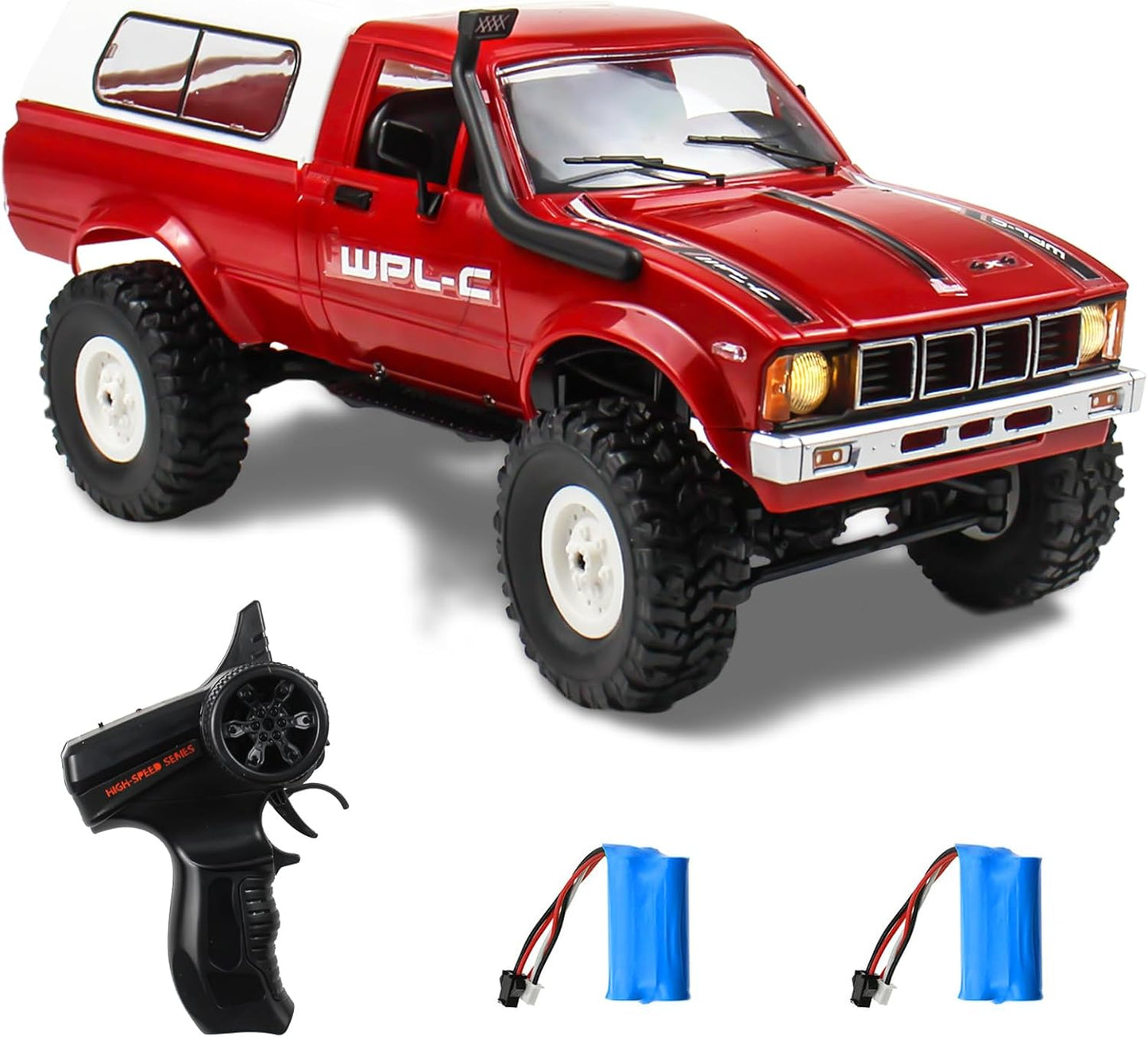 RC Crawler 1/16 Scale RC Rock Crawler, WPL C24 All Terrain 4x4 Off-Road Remote Control - BigGreenBear.com Remote Car 69.99 USD Big Green Bear