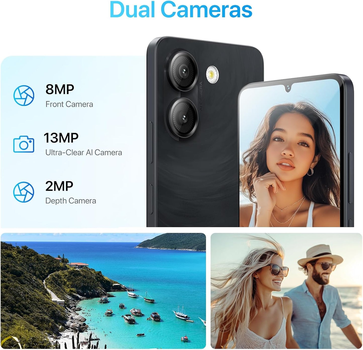 UMIDIGI G9A Unlocked Phone, Android 14 Go Cell Phone, 4G Dual SIM Card, 8GB+64GB/1TB