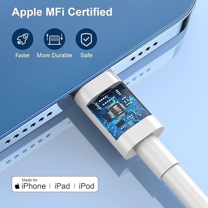 4 Pack with 6FT Fast Charging Cable for iPhone 14/14 Pro Max/13/13 Pro/12/12 Pro/11/11 Pro/XS, iPad - BigGreenBear.com cell phone 28.03 USD Big Green Bear